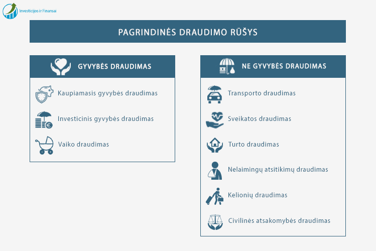 Pagrindinės draudimo rūšys, pagal Lietuvos Respublikoje galiojantį draudimo įstatymą