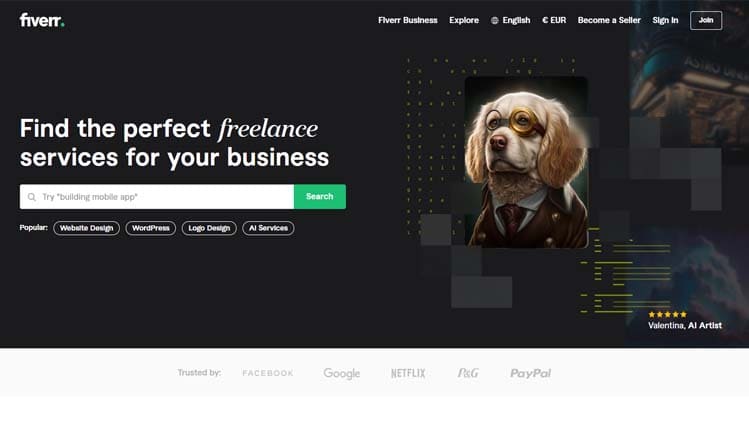 Fiverr - tai kita populiari internetinė freelancerių platforma, kurioje galima siūlyti pačias įvairiausias paslaugas.