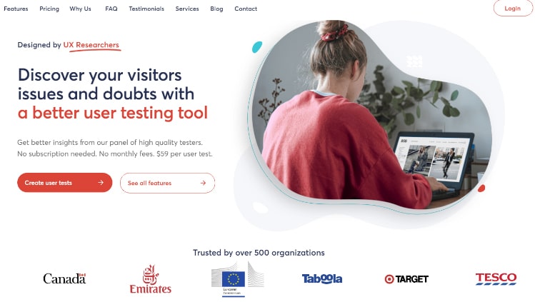 UserTesting yra viena geriausiai Europoje žinomų internetinių apklausų svetainių, kuri suveda produktų gamintojus su realiais vartotojais, kurie išbando produktą ir pateikia savo atsiliepimus.