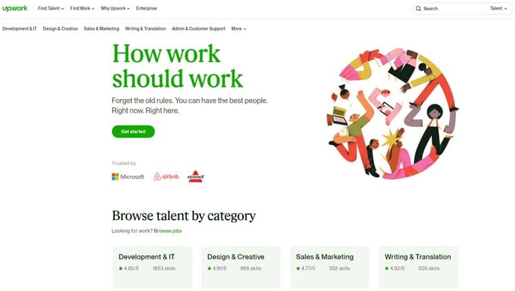 Upwork - tai viena didžiausių internetinių freelancerių platformų, jungiančių laisvai samdomus darbuotojus su klientais iš viso pasaulio. 