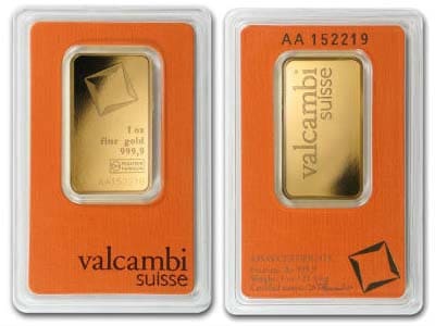 Valcambi aukso luitai yra gaminami naudojant kaldinimo technologiją ir kiekvienas turi savo unikalų serijos numerį.