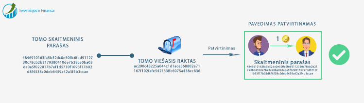 Pavedimas patvirtinamas viešojo rakto pagalba.