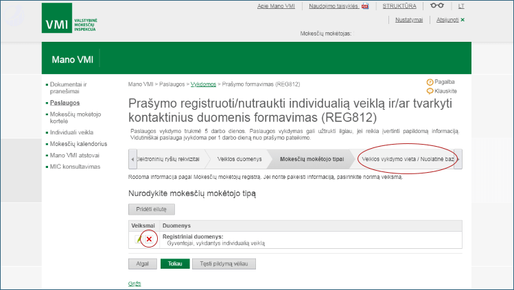 Mokesčių mokėtojo tipo panaikinimas.