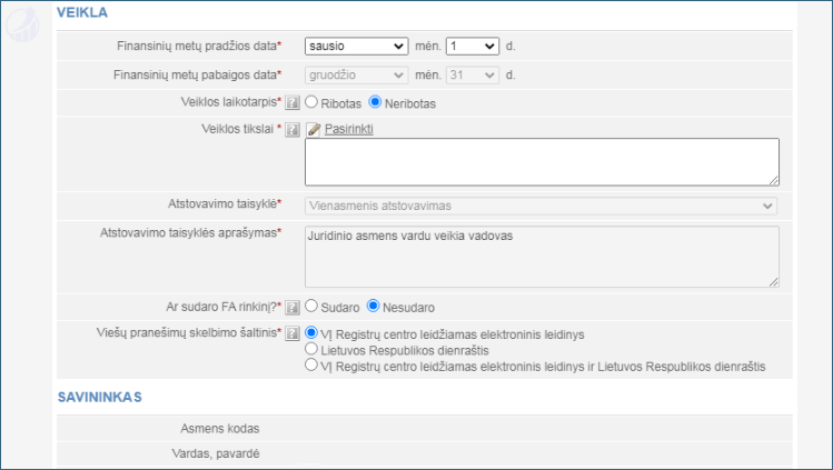 Informacija apie numatomą steigiamos individualios įmonės veiklą.